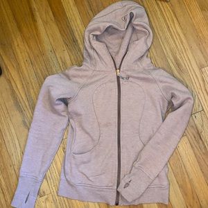 Heathered dusty rose Lululemon scuba hoodie